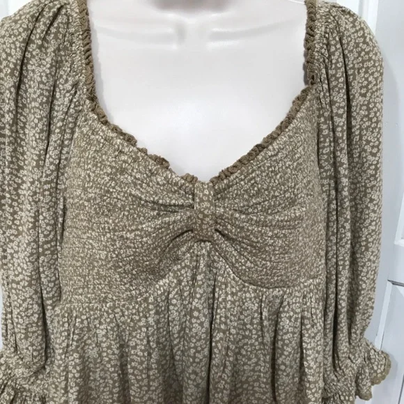 Free People Tan Floral Crop Top - Picture 5 of 14